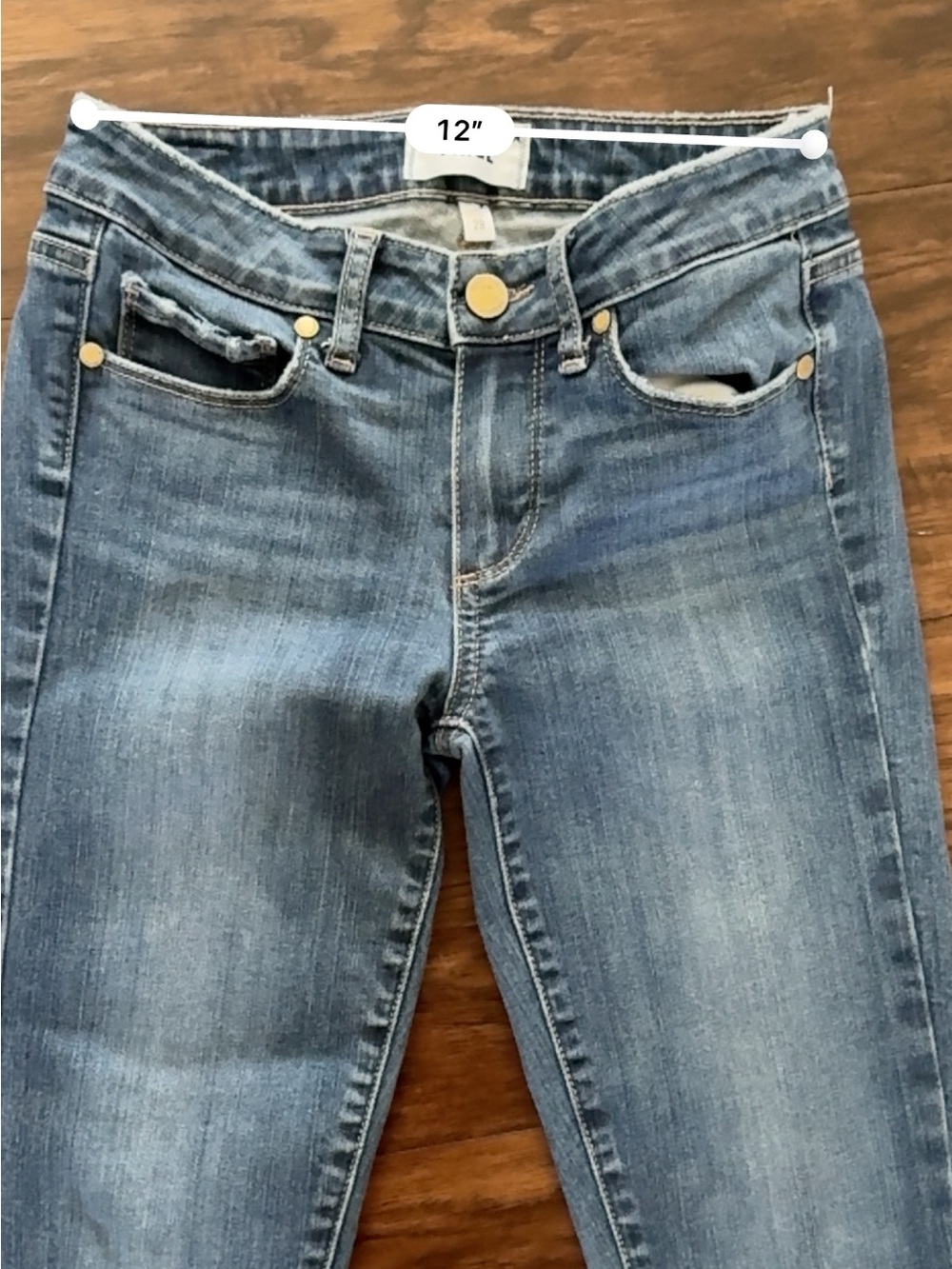 PAIGE Skinny Jeans in Medium Blue Wash - Picture 5 of 6